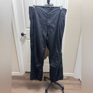 Lowe Alpine weather pants black full 2 way leg zipper velcro waist & leg Large